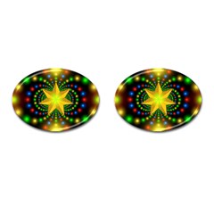 Christmas Star Fractal Symmetry Cufflinks (oval) by Sapixe