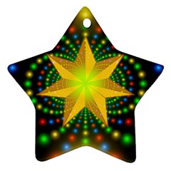 Christmas Star Fractal Symmetry Star Ornament (two Sides) by Sapixe