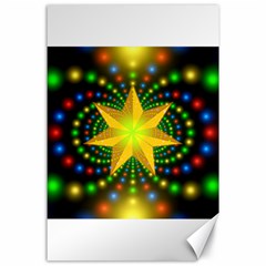 Christmas Star Fractal Symmetry Canvas 24  X 36  by Sapixe