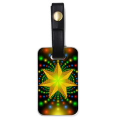 Christmas Star Fractal Symmetry Luggage Tags (one Side)  by Sapixe