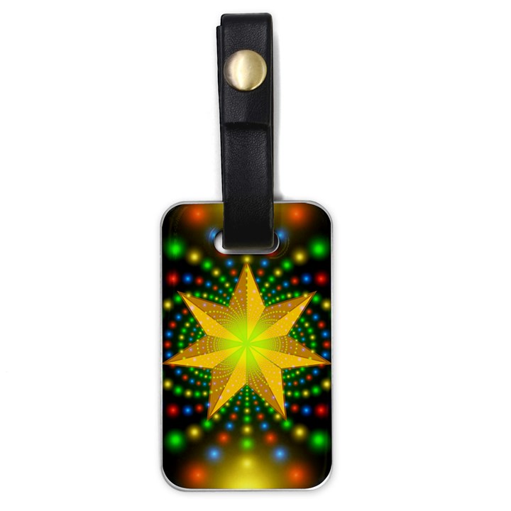 Christmas Star Fractal Symmetry Luggage Tags (One Side) 