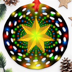 Christmas Star Fractal Symmetry Ornament (round Filigree) by Sapixe