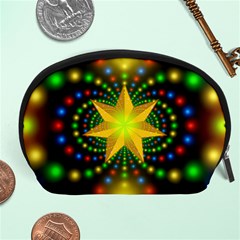 Christmas Star Fractal Symmetry Accessory Pouches (large)  by Sapixe