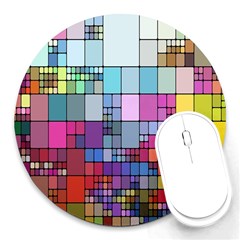 Color Abstract Visualization Round Mousepads by Sapixe