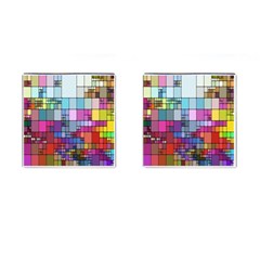 Color Abstract Visualization Cufflinks (square) by Sapixe