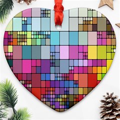 Color Abstract Visualization Heart Ornament (two Sides) by Sapixe