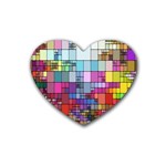 Color Abstract Visualization Heart Coaster (4 pack)  Front