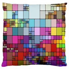 Color Abstract Visualization Large Flano Cushion Case (one Side) by Sapixe