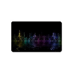 City Night Skyscrapers Magnet (Name Card)