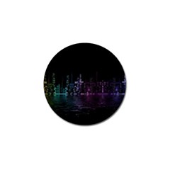 City Night Skyscrapers Golf Ball Marker