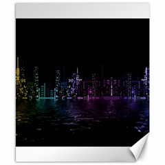 City Night Skyscrapers Canvas 8  x 10 