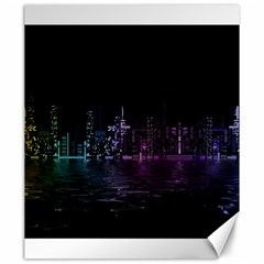 City Night Skyscrapers Canvas 20  x 24  