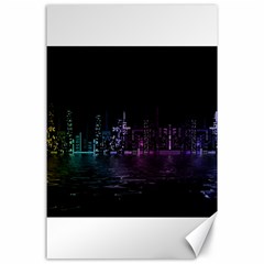 City Night Skyscrapers Canvas 24  x 36 