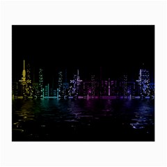 City Night Skyscrapers Small Glasses Cloth (2-side) by Sapixe