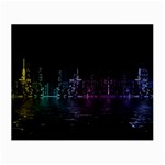 City Night Skyscrapers Small Glasses Cloth (2-Side) Back