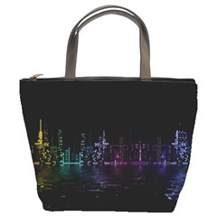 City Night Skyscrapers Bucket Bags