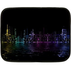 City Night Skyscrapers Double Sided Fleece Blanket (Mini) 