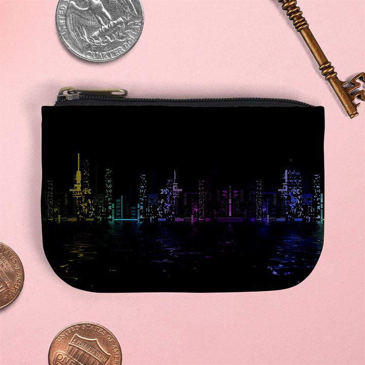 City Night Skyscrapers Mini Coin Purses