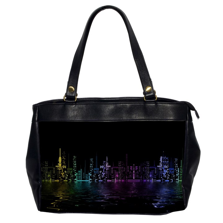 City Night Skyscrapers Office Handbags (2 Sides) 