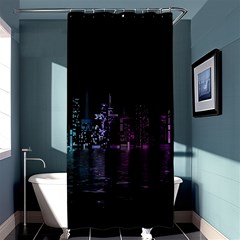 City Night Skyscrapers Shower Curtain 36  x 72  (Stall) 