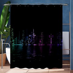 City Night Skyscrapers Shower Curtain 60  x 72  (Medium) 