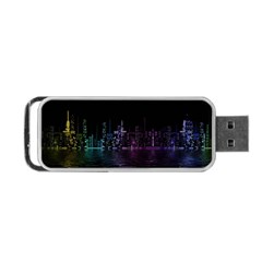 City Night Skyscrapers Portable USB Flash (One Side)