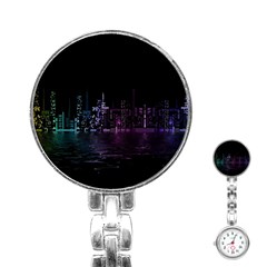 City Night Skyscrapers Stainless Steel Nurses Watch by Sapixe