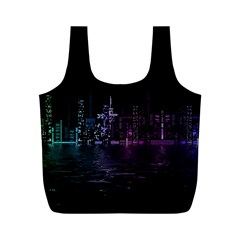 City Night Skyscrapers Full Print Recycle Bags (M) 