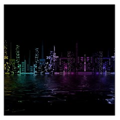 City Night Skyscrapers Large Satin Scarf (Square)