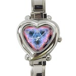 Sacred Geometry Mandelbrot Fractal Heart Italian Charm Watch Front