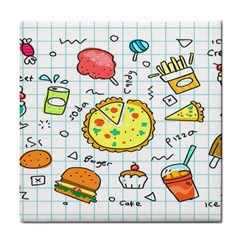 Colorful Doodle Soda Cartoon Set Tile Coasters by Sapixe