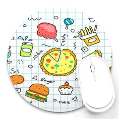 Colorful Doodle Soda Cartoon Set Round Mousepads by Sapixe