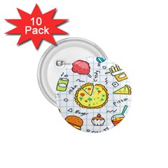 Colorful Doodle Soda Cartoon Set 1 75  Buttons (10 Pack) by Sapixe