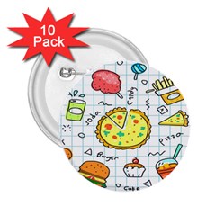 Colorful Doodle Soda Cartoon Set 2 25  Buttons (10 Pack)  by Sapixe