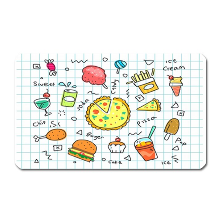 Colorful Doodle Soda Cartoon Set Magnet (Rectangular)