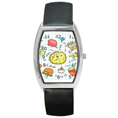 Colorful Doodle Soda Cartoon Set Barrel Style Metal Watch by Sapixe