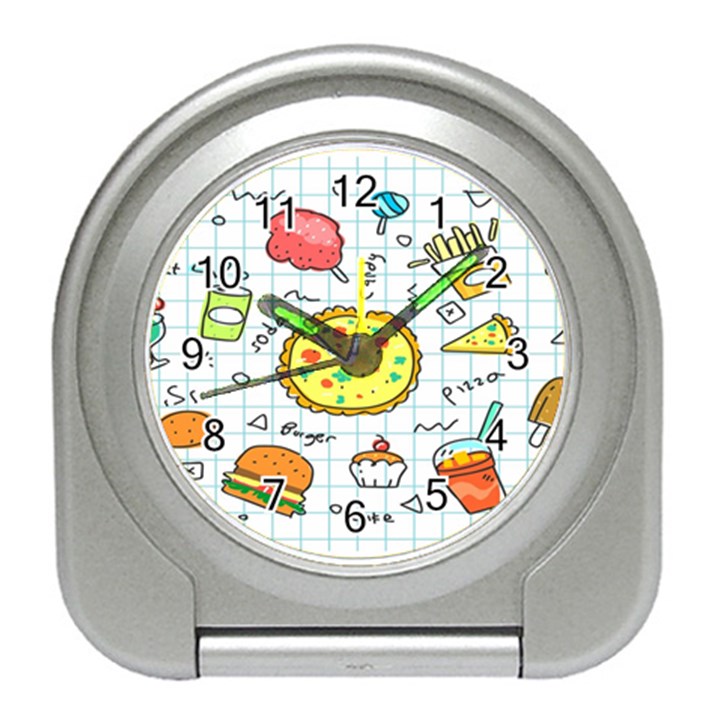 Colorful Doodle Soda Cartoon Set Travel Alarm Clocks