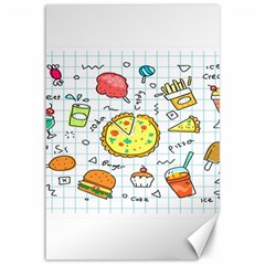 Colorful Doodle Soda Cartoon Set Canvas 12  X 18   by Sapixe