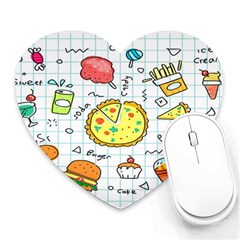 Colorful Doodle Soda Cartoon Set Heart Mousepads by Sapixe