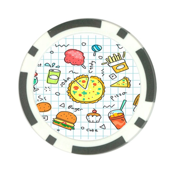 Colorful Doodle Soda Cartoon Set Poker Chip Card Guard