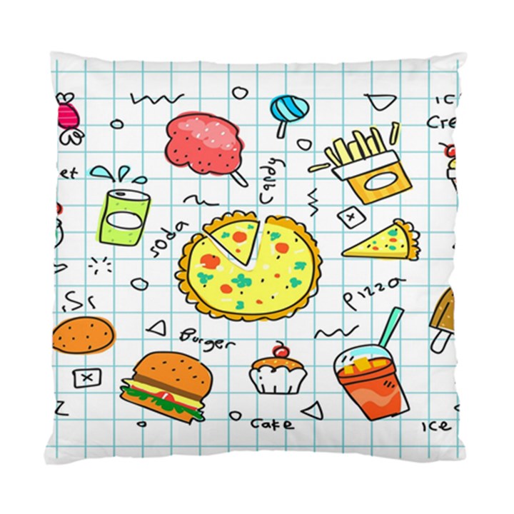 Colorful Doodle Soda Cartoon Set Standard Cushion Case (Two Sides)