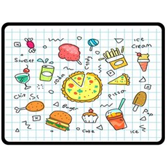 Colorful Doodle Soda Cartoon Set Fleece Blanket (large)  by Sapixe