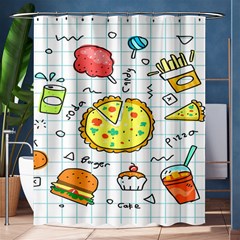 Colorful Doodle Soda Cartoon Set Shower Curtain 60  X 72  (medium)  by Sapixe