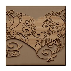 Wood Sculpt Carved Background Tile Coasters