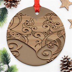 Wood Sculpt Carved Background Ornament (Round)