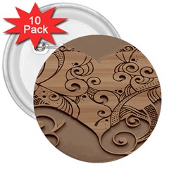 Wood Sculpt Carved Background 3  Buttons (10 pack) 