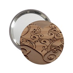 Wood Sculpt Carved Background 2.25  Handbag Mirrors