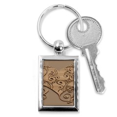 Wood Sculpt Carved Background Key Chains (Rectangle) 