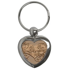 Wood Sculpt Carved Background Key Chains (heart)  by Sapixe