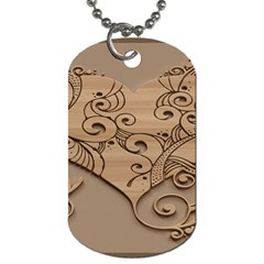 Wood Sculpt Carved Background Dog Tag (One Side)